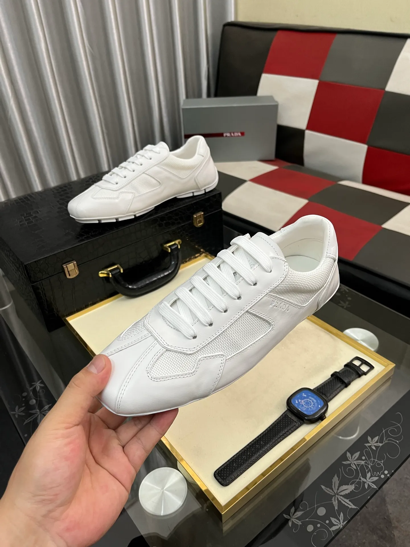 Men's men's shoes 💰458⌚️⌚️prada: new spring and summer casual shoes, sports sneakers, fabric: imported cowhide, lining: original lining, sole: original sole, size: 38-444️⃣colors available